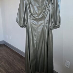 Calvin Klein 3/4 Length Sleeve Olive Dress